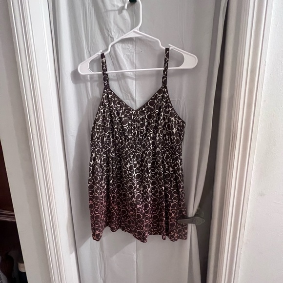 ELLE brown ombré smocked shirt size m - Picture 1 of 4